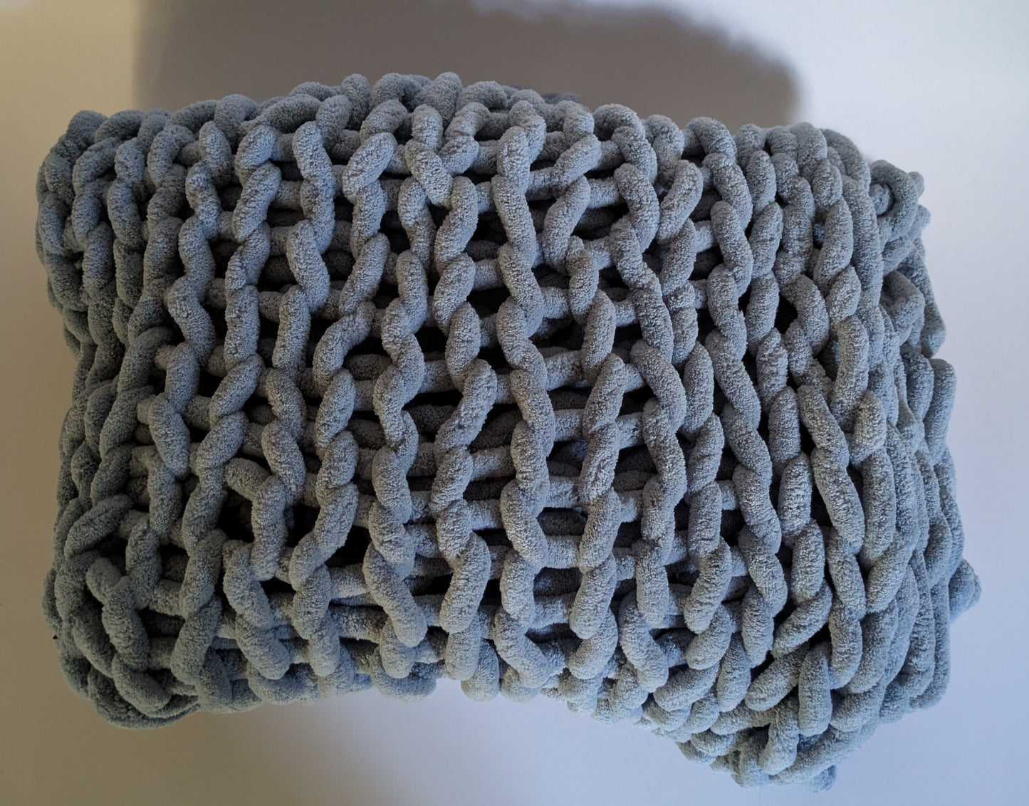 Dusty Blue Chunky Knit Blanket